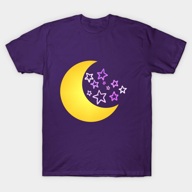 Moon and Stars T-Shirt by Pixcy Willow